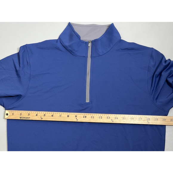 Collars & Co Performance 1/4 Zip Mock Neck Shirt Mens Small Blue Long Sleeve - Picture 7 of 14